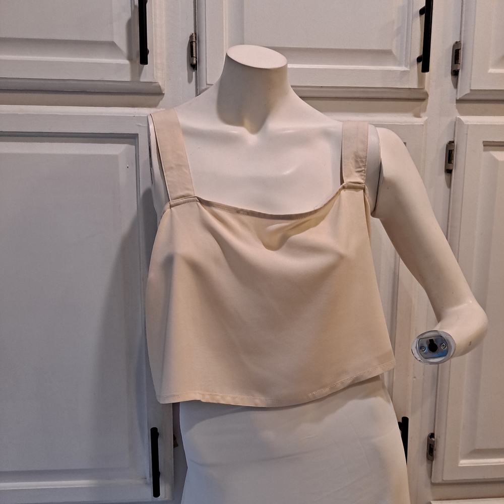 Vanilla Star Cream 'Sand' Easy Tank Top With Adjustable Straps & Button-up Back